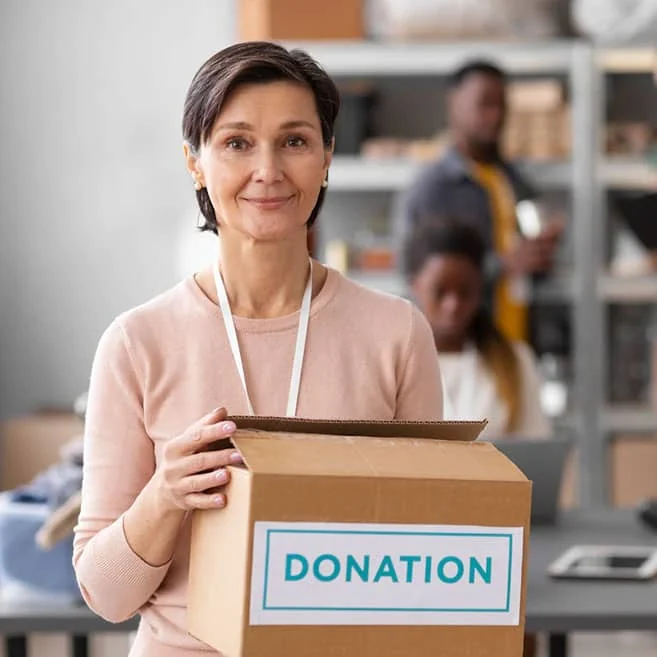 person with box